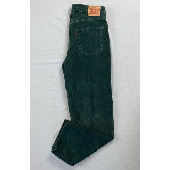 Levi's '94 Baggy 5-Pocket Jean Style Corduroy Pants, Cords. Green, Women's 28. - Picture 1 of 9